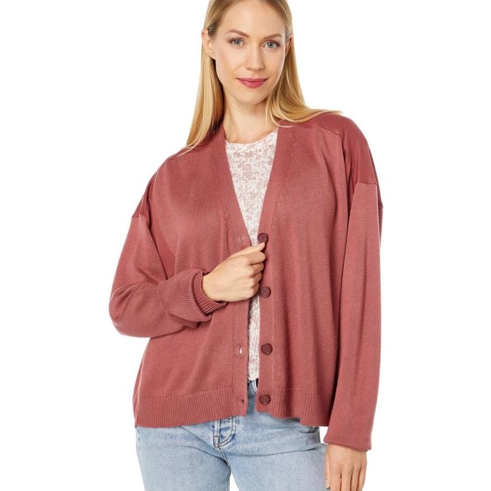 Splendid Corinne Sweater Mix Cardigan – Gorgeous Penny/Rusty Rose Medium